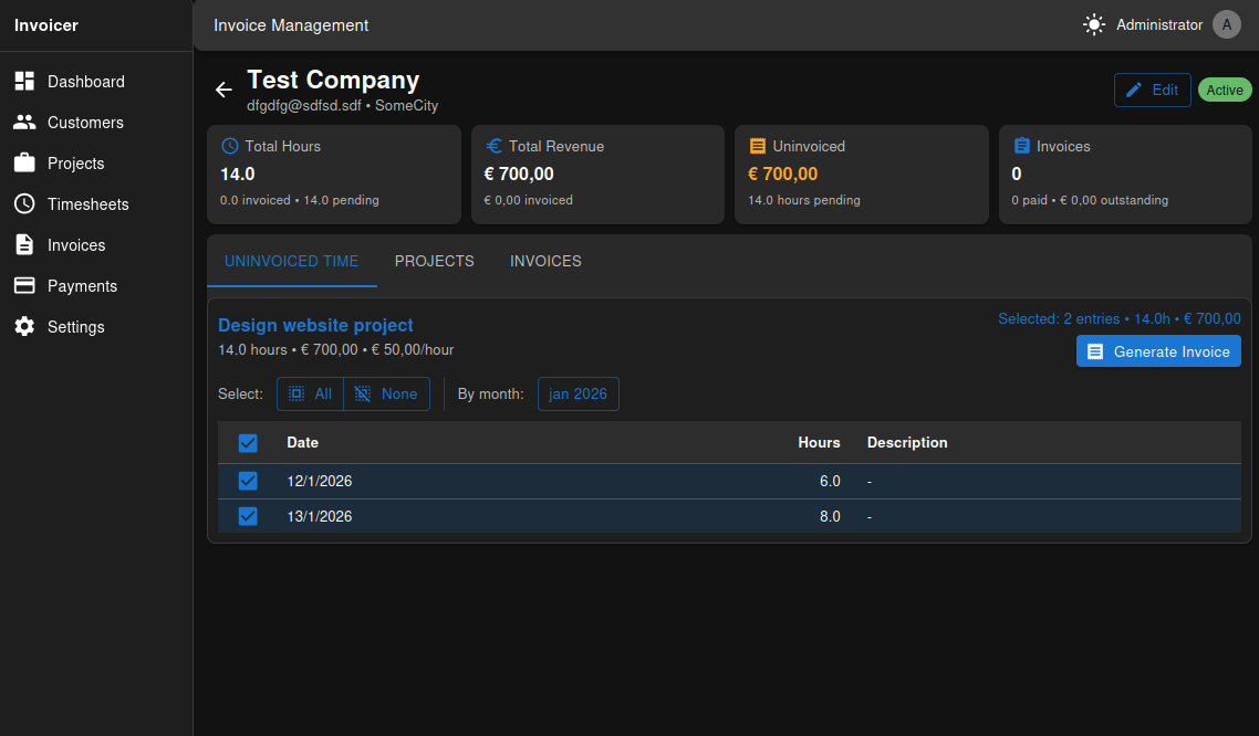 Invoicer screenshot 1