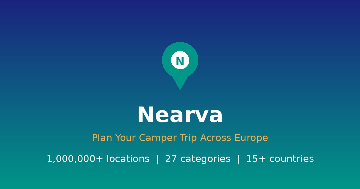 Nearva app — camper trip planner kaartweergave